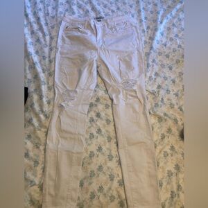White Distressed Skinny Jeans